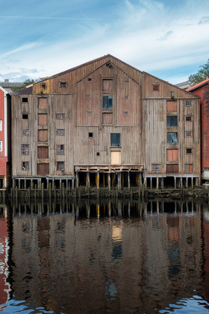 Urban landscape in Norway,Trondheimのeditorial素材