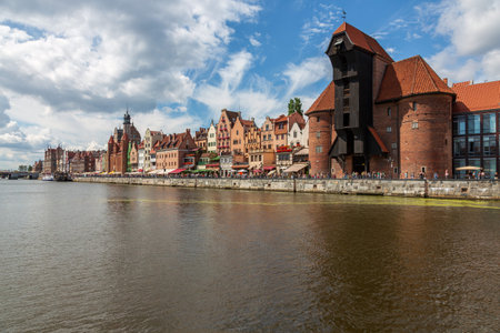 City view of Gdansk, Poland, Motlawa River.