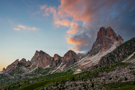 panoramic view of the Dolomites. Giau Pass.の写真素材