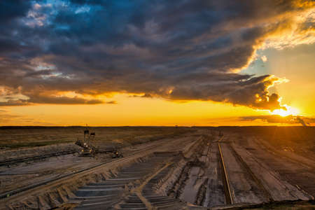 Panoramic view of Hambach surface mine, Germany.の写真素材