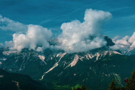 Panoramic view of the Sexten Dolomites, Italy.