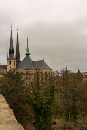 Cathedral of Our Lady of Luxembourg, Notre-Dame Cathedral.の写真素材