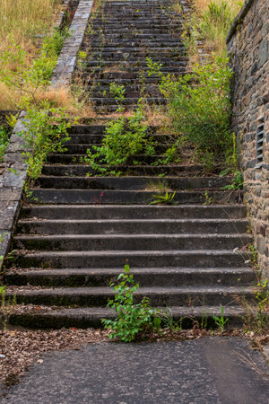 old stairs on the Ordensburg Vogelsang, Germany.