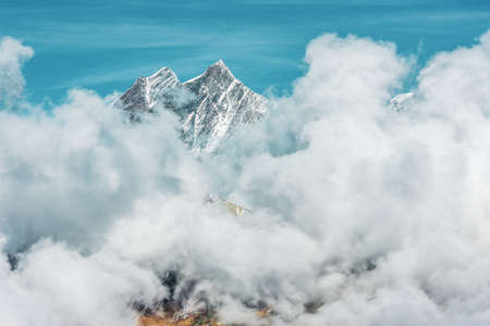 Swiss Alps above the clouds.の写真素材