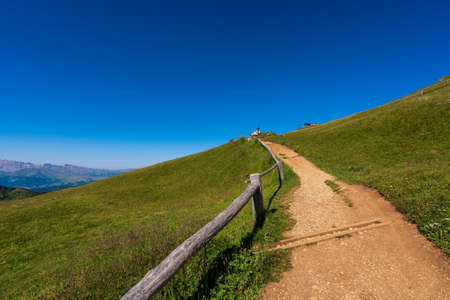 Views from Seceda over the Odle mountains.の写真素材