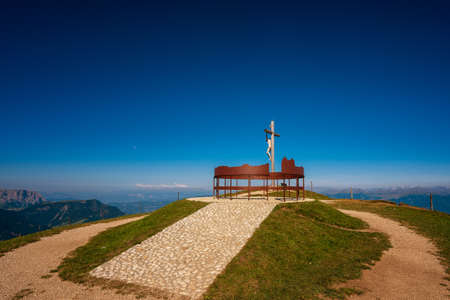 Summit cross on the Seceda.のeditorial素材
