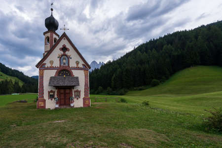 The little church St. Johann in Ranui, South Tyrol.のeditorial素材
