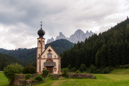 The little church St. Johann in Ranui, South Tyrol.のeditorial素材