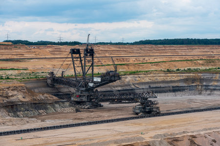 Lignite excavator in open pit Hambachの写真素材