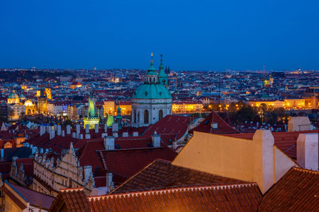 Panoramic view of the old town of Prague.