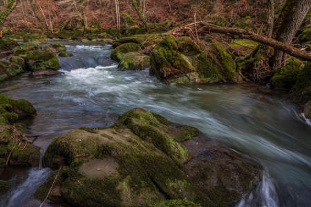 German-Luxembourg Nature Park, Irrel waterfalls. Germany.の写真素材