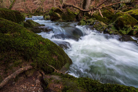 German-Luxembourg Nature Park, Irrel waterfalls. Germany.の写真素材