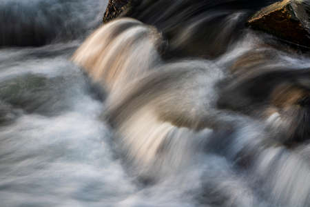 Long exposure of a river at sunset, Germany.の写真素材