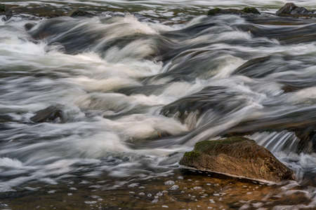 Long exposure of a river at sunset, Germany.の写真素材