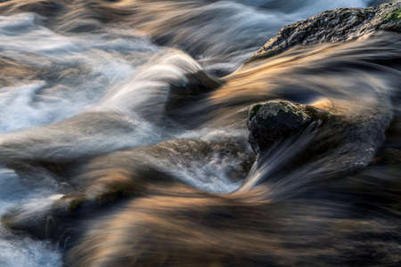 Long exposure of a river at sunset, Germany.の写真素材