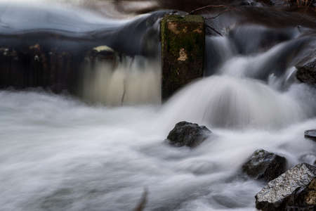 Long exposure of a river at sunset, Germany.の写真素材