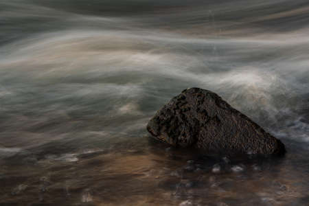 Long exposure of a river at sunset, Germany.の写真素材