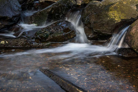 Long exposure of a river at sunset, Germany.の写真素材