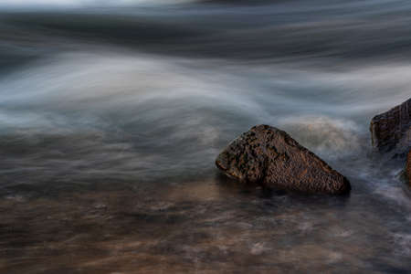 Long exposure of a river at sunset, Germany.の写真素材