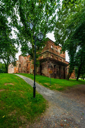 Ruins of the palace in the town of TworkÃ³w, Poland.のeditorial素材