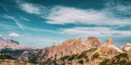 Three Peaks Nature Park in the Dolomites, Italy.の写真素材