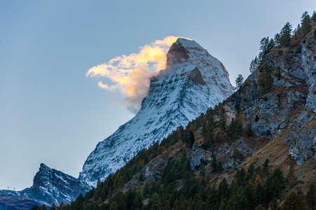 Panoramic view of the Matterhornの写真素材