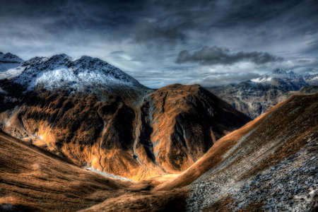 panoramic view of the Swiss Alpsの写真素材