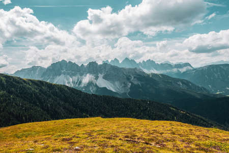 Panoramic view of the Dolomites, Italy.の写真素材