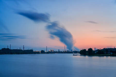 Flood on the Rhine River.の写真素材