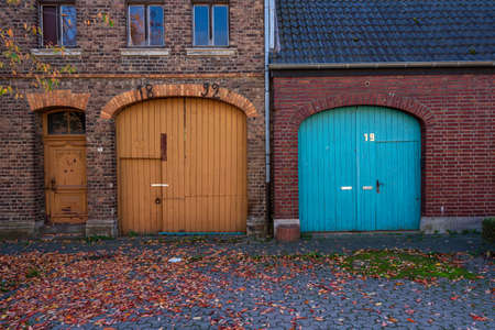 old door in wallの写真素材