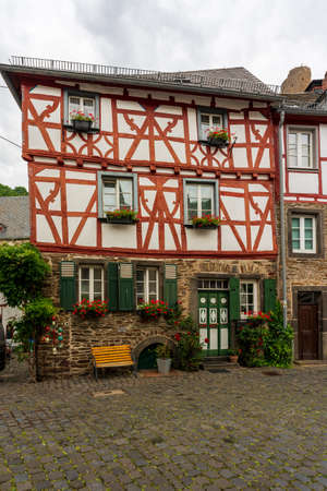 Half-timbered village of Monreal, the most beautiful village in the Eifel, Germany.のeditorial素材