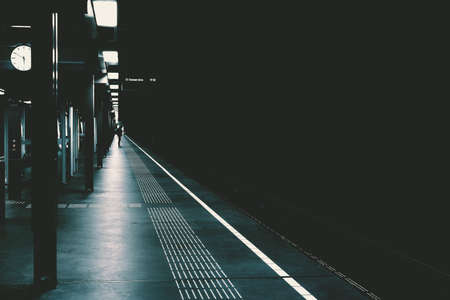 Person waiting for the trainの写真素材