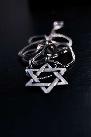 silver Star of David necklaceの写真素材