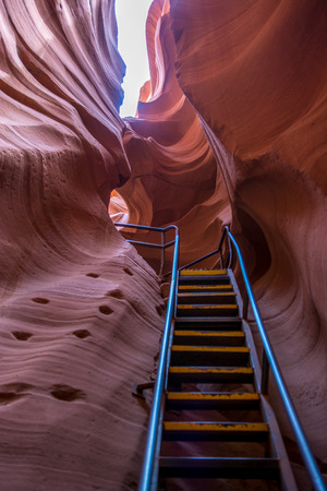 The stairway in Lower Antelope Canyonの写真素材