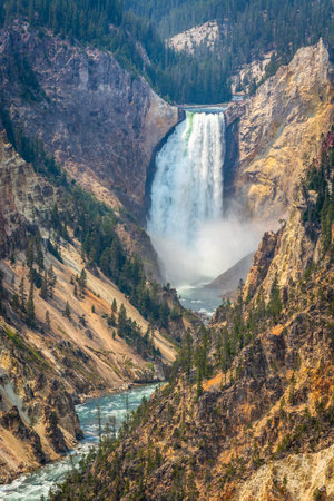 Lower Falls in Yellowstoneの写真素材
