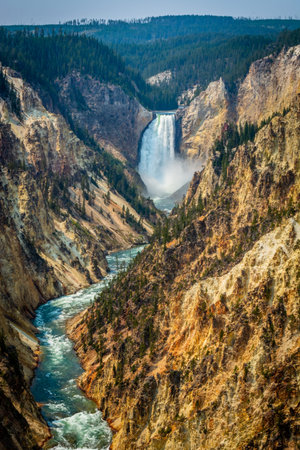 Lower Falls in Yellowstoneの写真素材