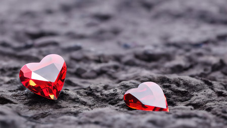 Heart shaped gemstones romantic wallpaperの写真素材