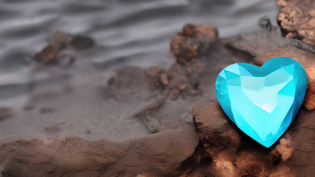 Heart shaped gemstones romantic wallpaperの写真素材