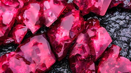 Colorful shiny crystals wallpaper, 3D renderingの写真素材