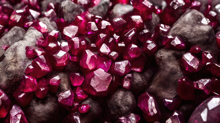 Colorful shiny crystals wallpaper, 3D renderingの写真素材
