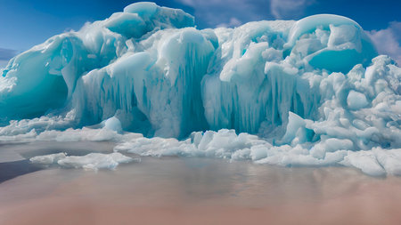 Frozen waves wallpaper 3D illustration