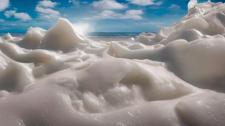 Frozen waves wallpaper 3D illustration