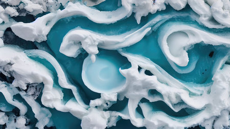 Frozen waves wallpaper 3D illustration