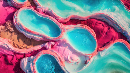 Frozen waves wallpaper 3D illustrationの写真素材