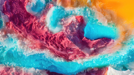 Frozen waves wallpaper 3D illustration