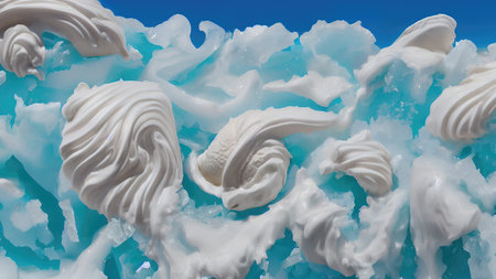 Ice cream and ice wallpaper 3D illustration