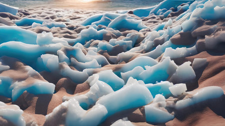 Frozen waves wallpaper 3D illustration