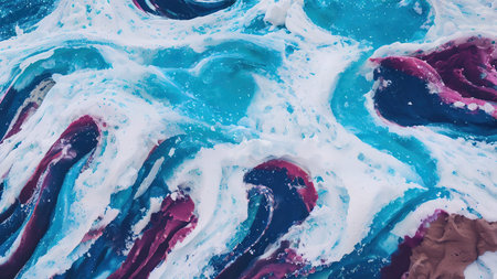 Frozen waves wallpaper 3D illustration