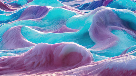 Frozen waves wallpaper 3D illustrationの写真素材