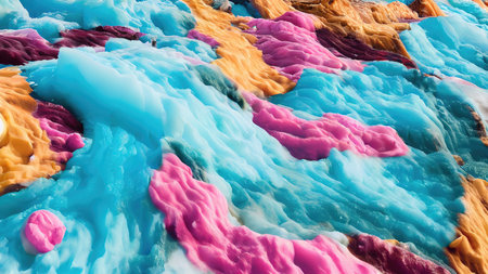 Frozen waves wallpaper 3D illustrationの写真素材